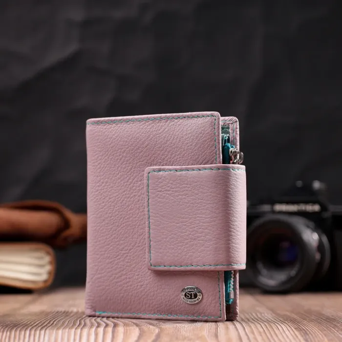 Интересное портмоне с монетницей для женщин из натуральной кожи ST Leather 19452 Бежевый