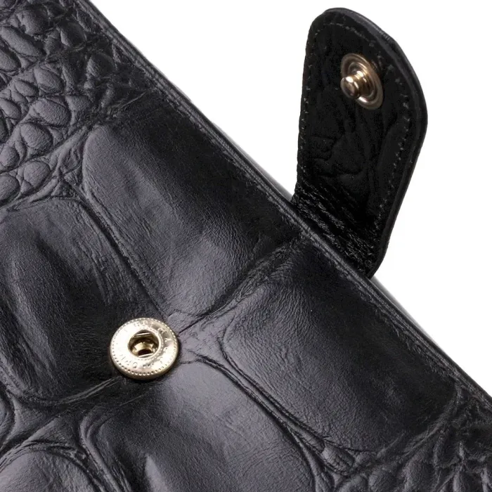 Интересное портмоне унисекс из натуральной крупнозернистой кожи CANPELLINI 21853 Черное