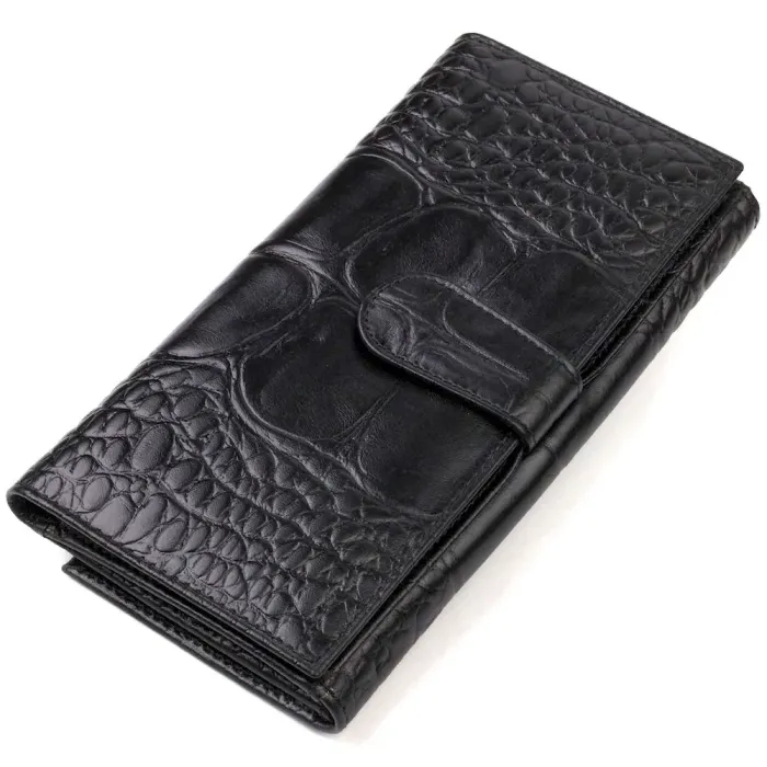 Интересное портмоне унисекс из натуральной крупнозернистой кожи CANPELLINI 21853 Черное