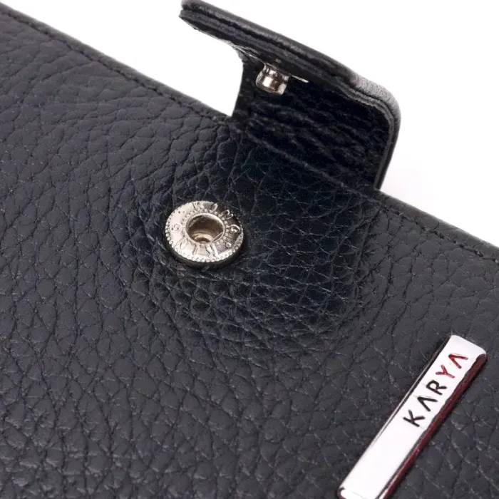 Интересный бумажник для мужчин из натуральной кожи KARYA 21329 Черный