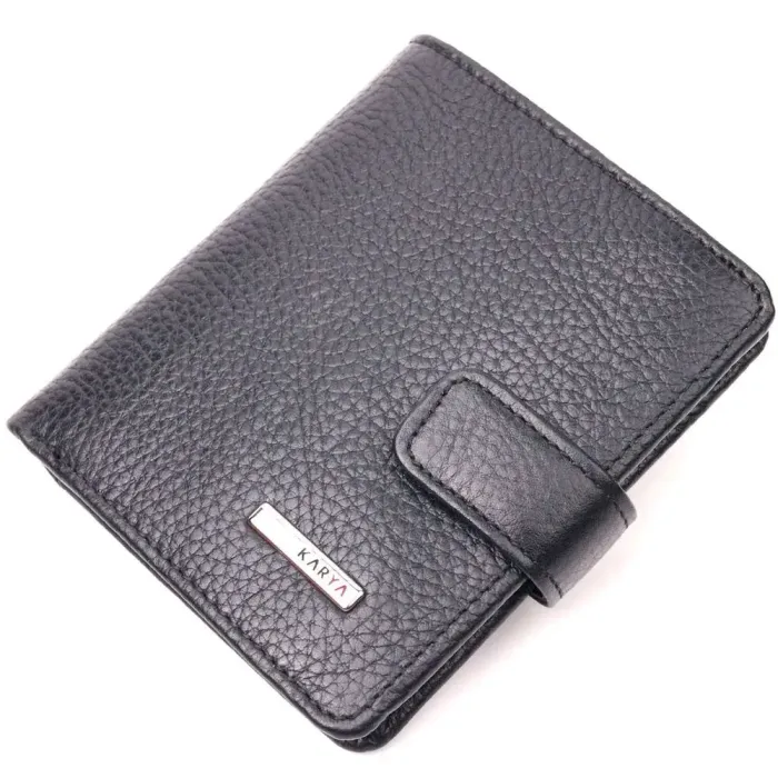 Интересный бумажник для мужчин из натуральной кожи KARYA 21329 Черный