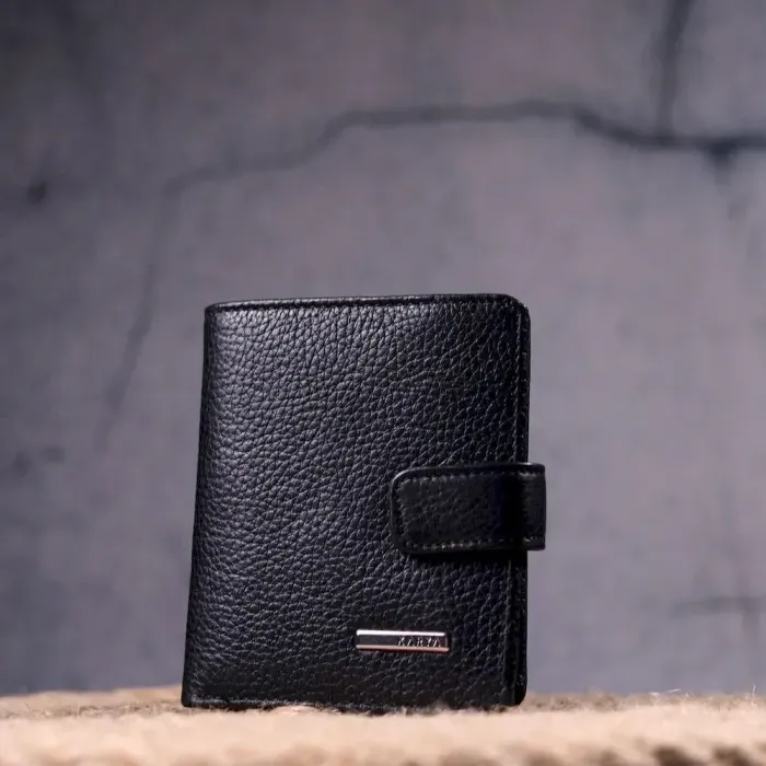 Интересный бумажник для мужчин из натуральной кожи KARYA 21329 Черный