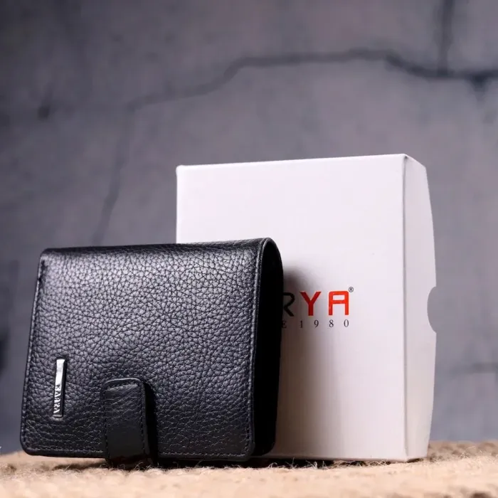 Интересный бумажник для мужчин из натуральной кожи KARYA 21329 Черный