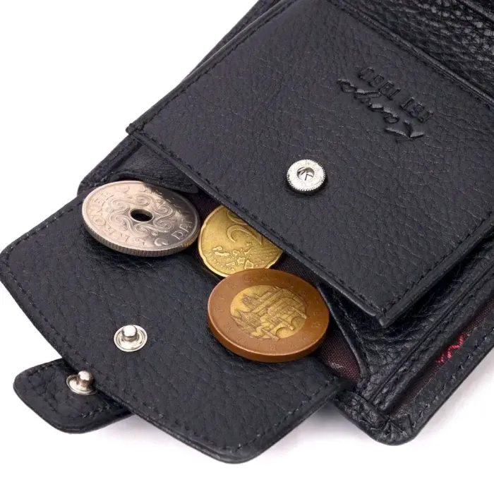 Интересный бумажник для мужчин из натуральной кожи KARYA 21329 Черный