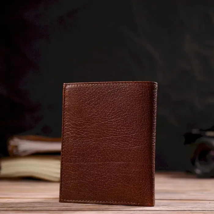 Интересный компактный кошелек для мужчин из натуральной кожи флотар CANPELLINI 21874 Коричневый