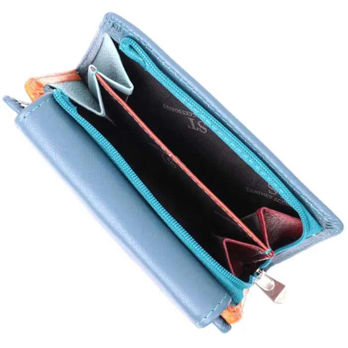 Интересный кошелек для женщин из натуральной кожи ST Leather 22504 Бирюзовый