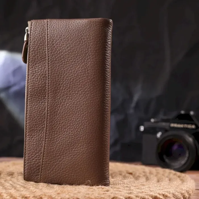 Интересный кошелек из натуральной зернистой кожи CANPELLINI 21634 Бежевый