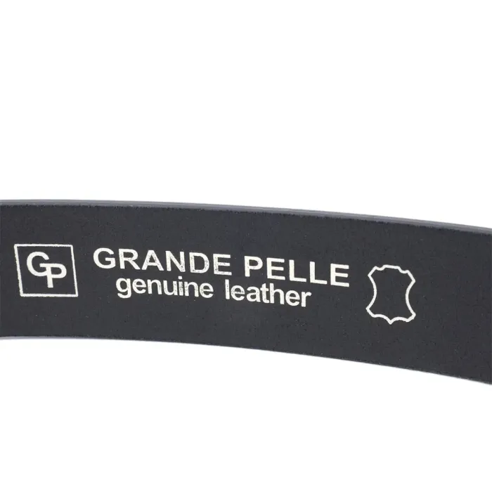 Цікавий ремінь під джинси з натуральної шкіри GRANDE PELLE 11687 Чорний