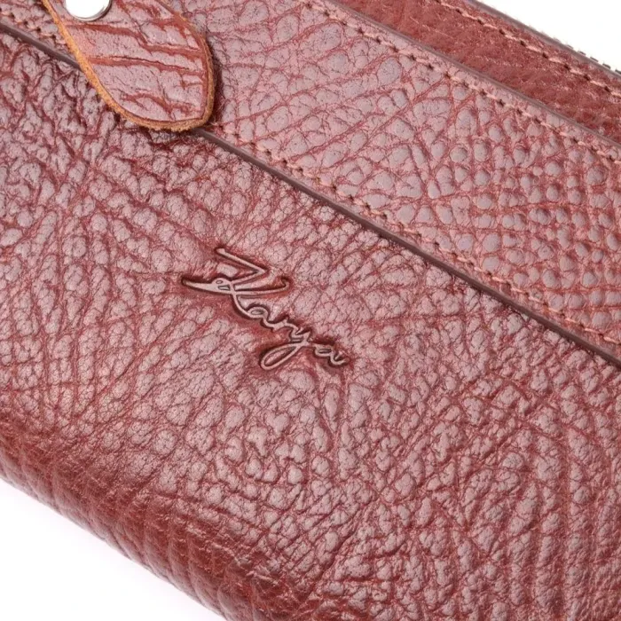 Цікавий складний гаманець з натуральної шкіри KARYA 21131 Коричневий