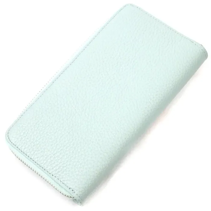 Интересный вертикальный женский кошелек из натуральной кожи KARYA 21157 Голубой