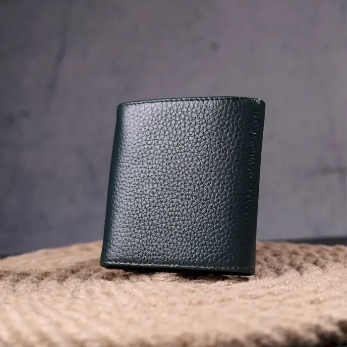 Интересный женский кошелек с монетницей из натуральной кожи KARYA 21379 Зеленый