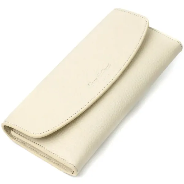 Цікавий жіночий гаманець з монетницею на блискавці з натуральної шкіри Tony Bellucci 21965 Молочний