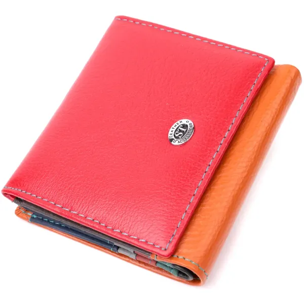 Цікавий жіночий гаманець з оригінальною монетницею з натуральної шкіри ST Leather 19509