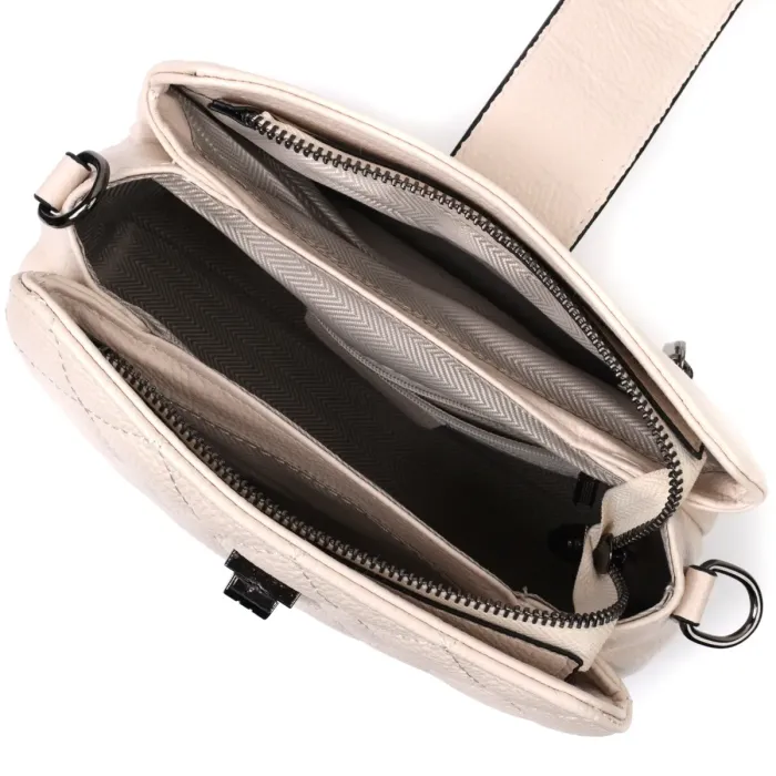 Изысканная сумка для стильных женщин из натуральной кожи Vintage 22414 Белая