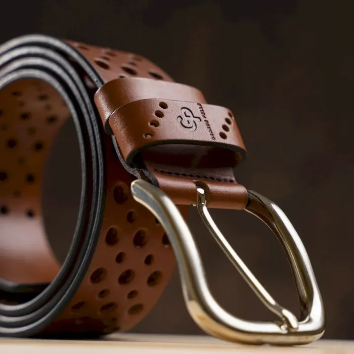 Ремень мужской Grande Pelle 11052 под джинсы Коричневый