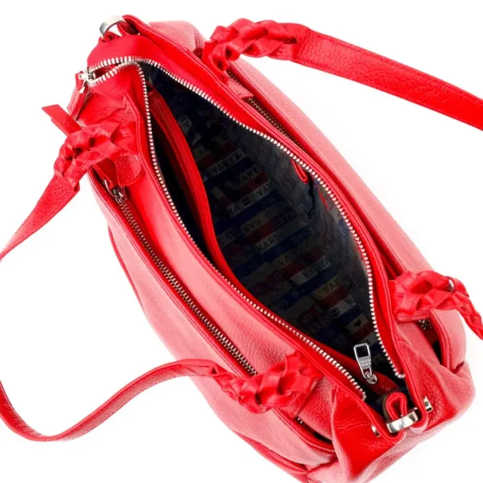 Яскрава та містка жіноча сумка з ручками KARYA 20880 шкіряна Червоний