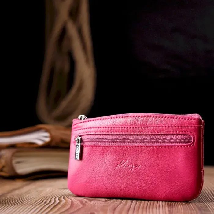 Яскрава ключниця з натуральної шкіри KARYA 21209 Рожевий