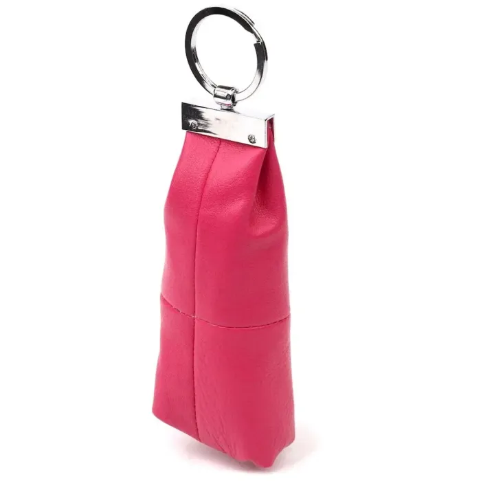 Яркая ключница из натуральной кожи KARYA 21214 Розовый