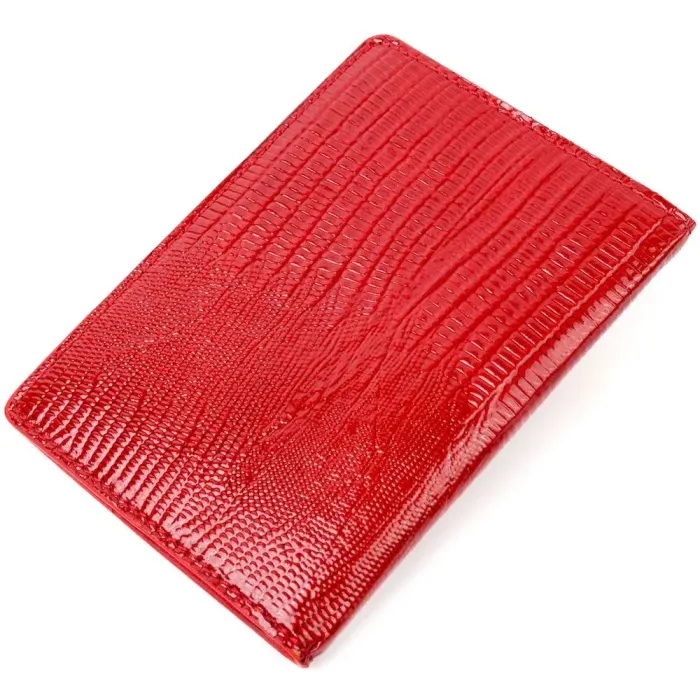 Яркая обложка на паспорт из фактурной кожи KARYA 20915 Красный