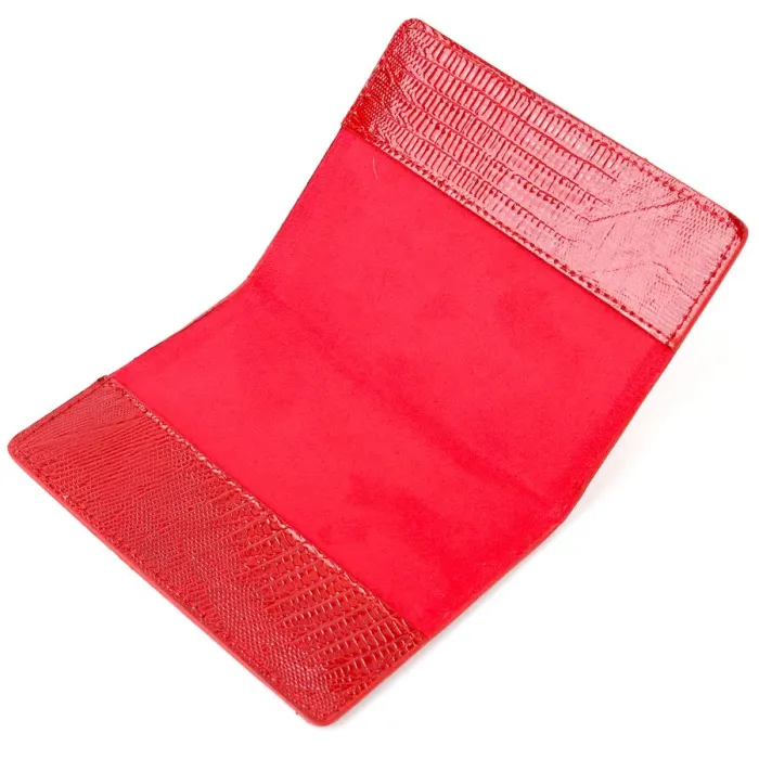 Яркая обложка на паспорт из фактурной кожи KARYA 20915 Красный