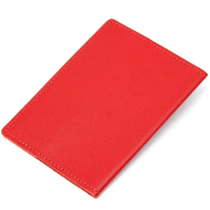 Яскрава обкладинка на паспорт із натуральної шкіри GRANDE PELLE 11484 Червоний