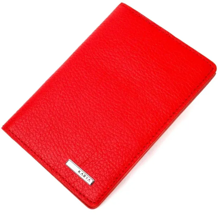 Яскрава обкладинка на паспорт із зернистої шкіри KARYA 20922 Червоний