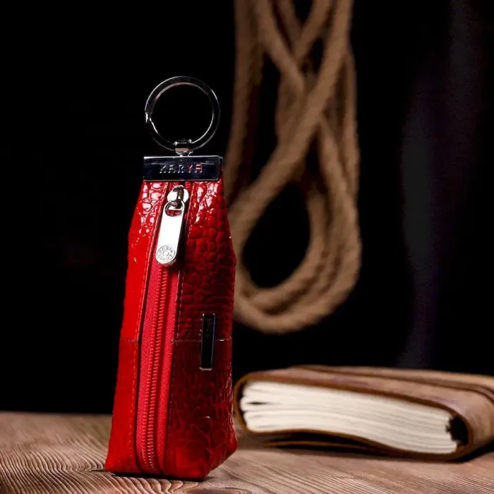 Яскрава практична ключниця KARYA 20932 шкіряна Червоний