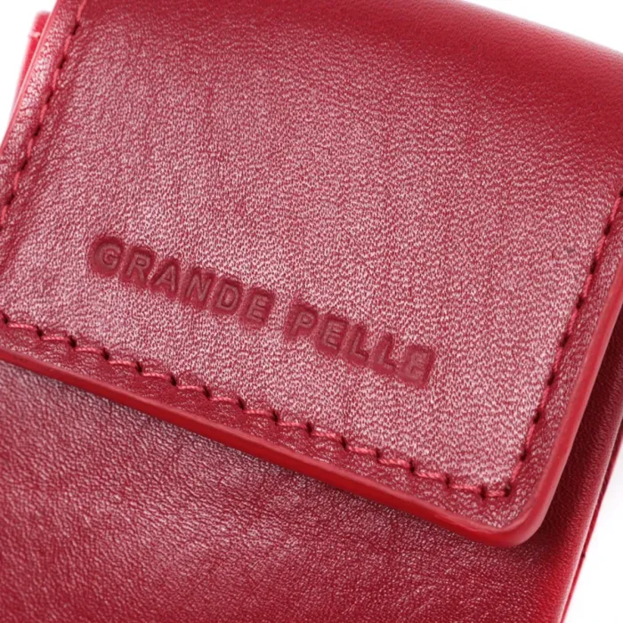Яскрава жіноча ключниця футляр із натуральної шкіри GRANDE PELLE 22569 Червоний