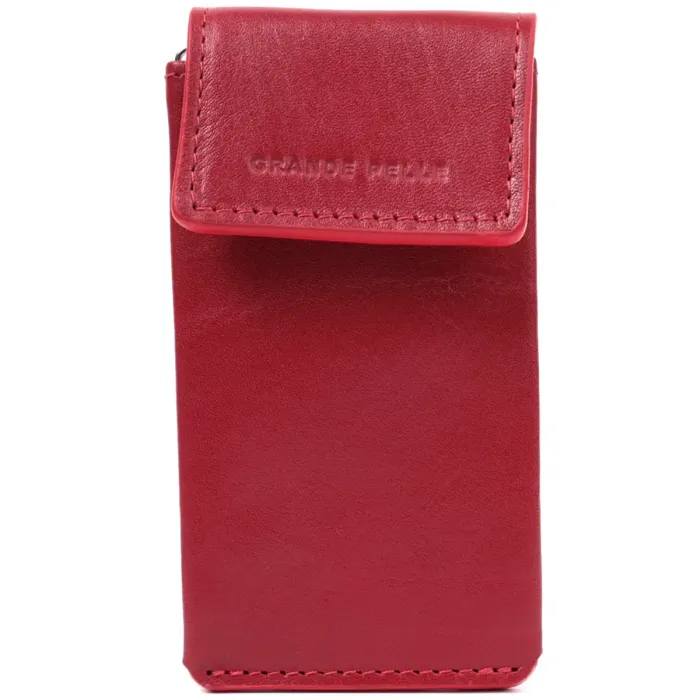 Яскрава жіноча ключниця футляр із натуральної шкіри GRANDE PELLE 22569 Червоний