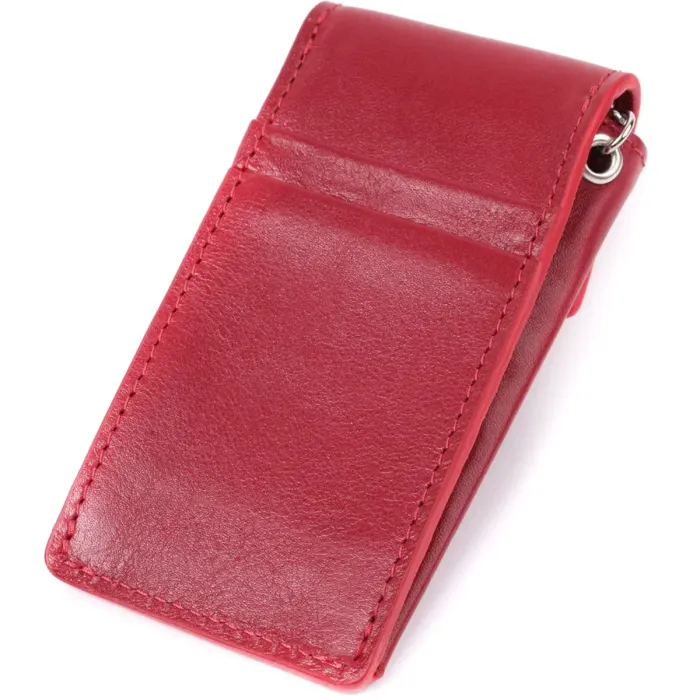 Яскрава жіноча ключниця футляр із натуральної шкіри GRANDE PELLE 22569 Червоний