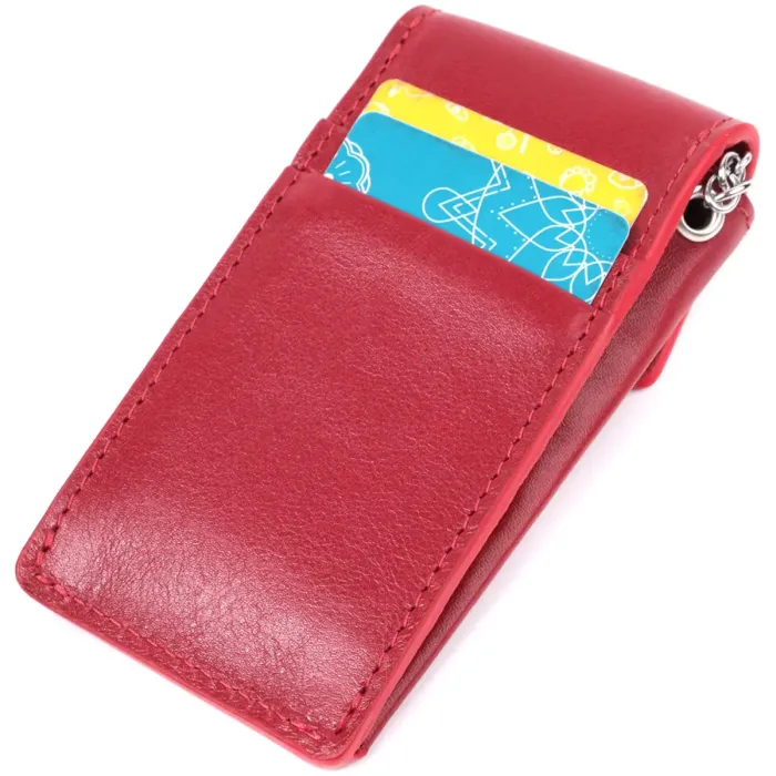 Яскрава жіноча ключниця футляр із натуральної шкіри GRANDE PELLE 22569 Червоний