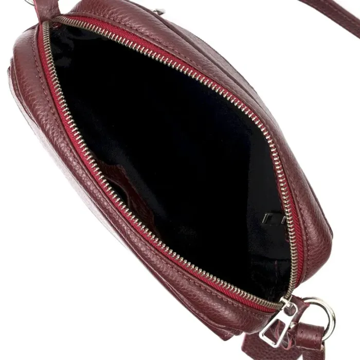 Яскрава сумка жіноча крос-боді з натуральної шкіри GRANDE PELLE 11653 Марсала