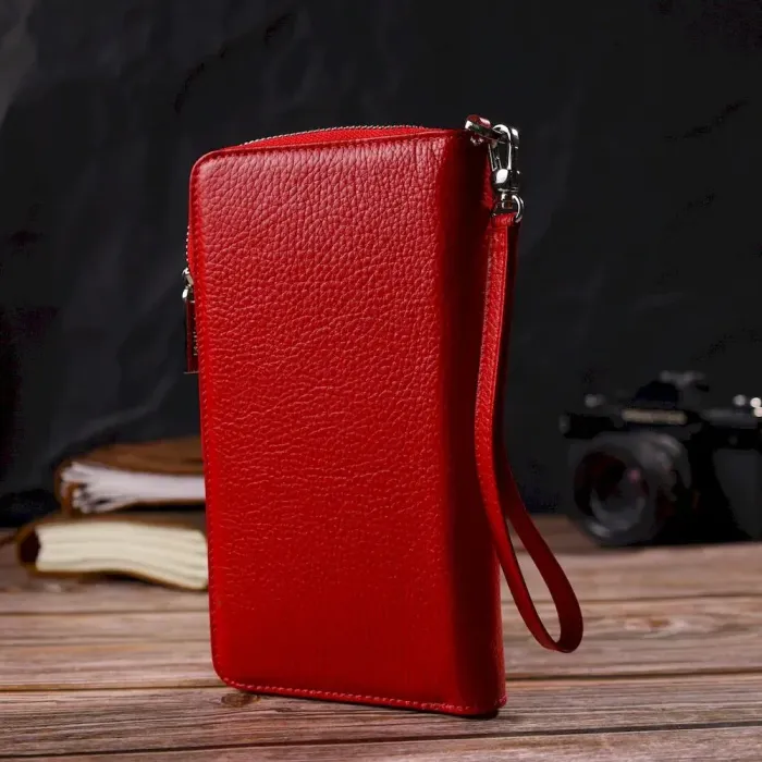 Яскравий клатч для жінок із натуральної шкіри CANPELLINI 21921 Червоний