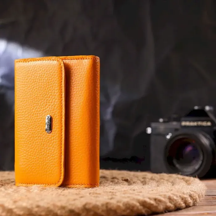 Яскравий гаманець для жінок із натуральної шкіри флотар CANPELLINI 21592 Жовтий