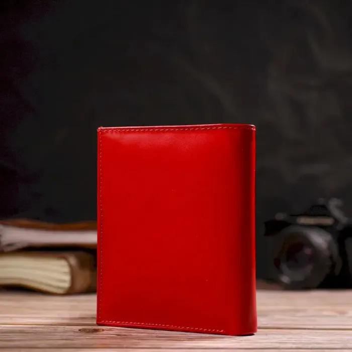 Яскравий гаманець для жінок середнього розміру з натуральної гладкої шкіри CANPELLINI 21814 Червоний