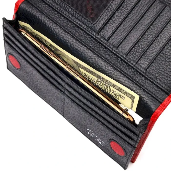 Яркий вертикальный женский кошелек из натуральной кожи KARYA 21018 Красный