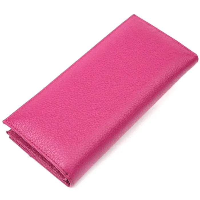 Яскравий жіночий горизонтальний гаманець із натуральної шкіри KARYA 21096 Фіолетовий