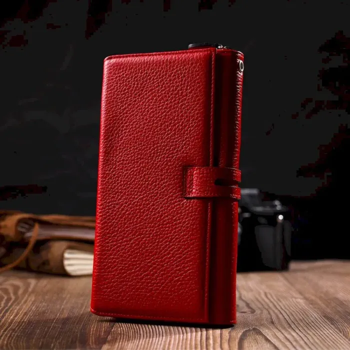 Яскравий жіночий клатч з двома блоками для кредитних карток з натуральної шкіри Tony Bellucci 21985 Червоний