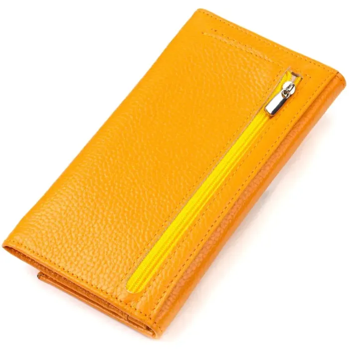 Яскравий жіночий гаманець з натуральної шкіри CANPELLINI 21832 Жовтий