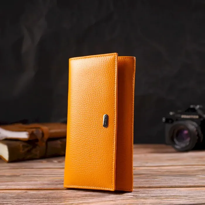 Яскравий жіночий гаманець з натуральної шкіри CANPELLINI 21832 Жовтий