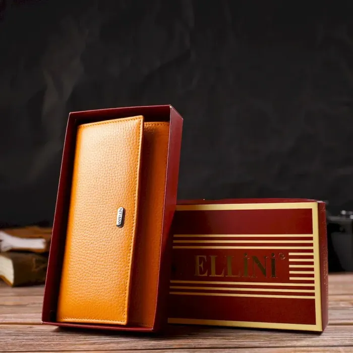 Яскравий жіночий гаманець з натуральної шкіри CANPELLINI 21832 Жовтий