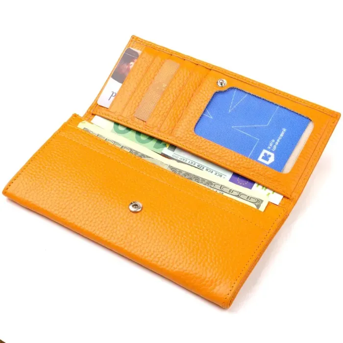 Яскравий жіночий гаманець з натуральної шкіри CANPELLINI 21832 Жовтий