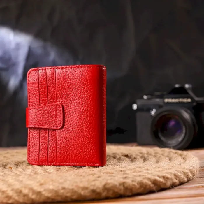 Яркий женский кошелек из натуральной зернистой кожи CANPELLINI 21690 Красный