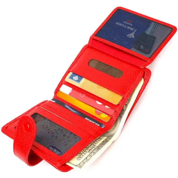 Яркий женский кошелек из натуральной зернистой кожи CANPELLINI 21690 Красный