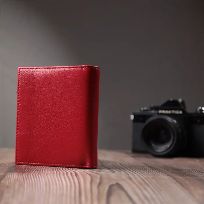 Яскравий жіночий гаманець із монетницею з натуральної шкіри ST Leather 22712 Червоний