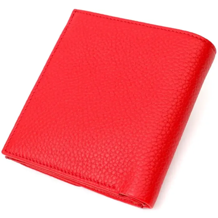 Яскравий жіночий гаманець із місткою монетницею на кнопці з натуральної шкіри Tony Bellucci 22011 Червоний