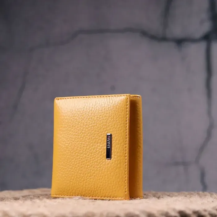 Яркий женский кожаный кошелек с монетницей KARYA 21376 Желтый