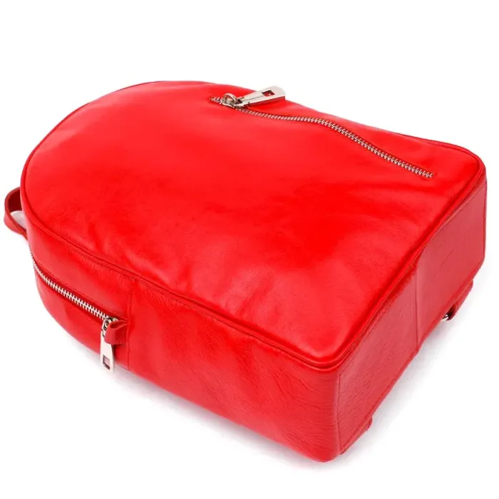 Яркий женский рюкзак из натуральной кожи Shvigel 16316 Красный