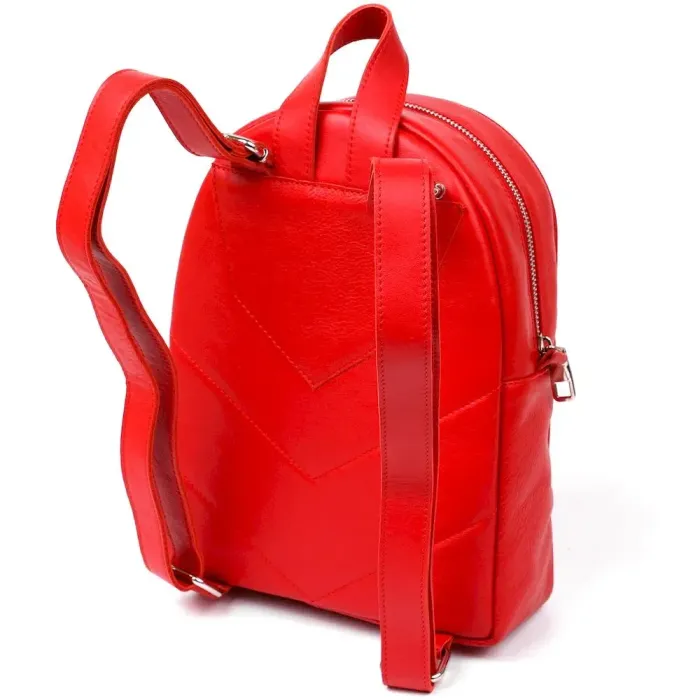 Яркий женский рюкзак из натуральной кожи Shvigel 16316 Красный