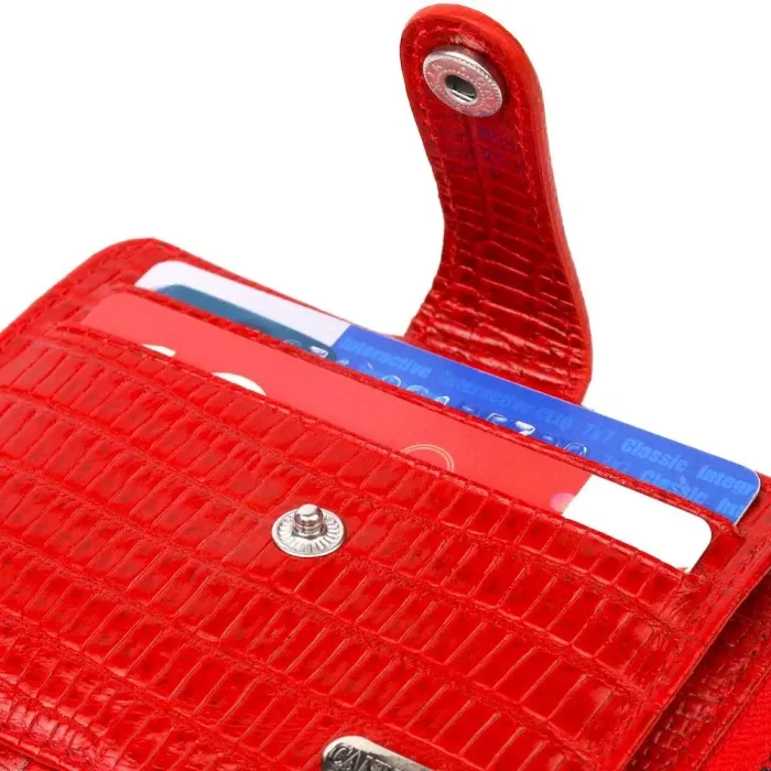 Яскраве портмоне із натуральної фактурної шкіри CANPELLINI 21495 Червоне